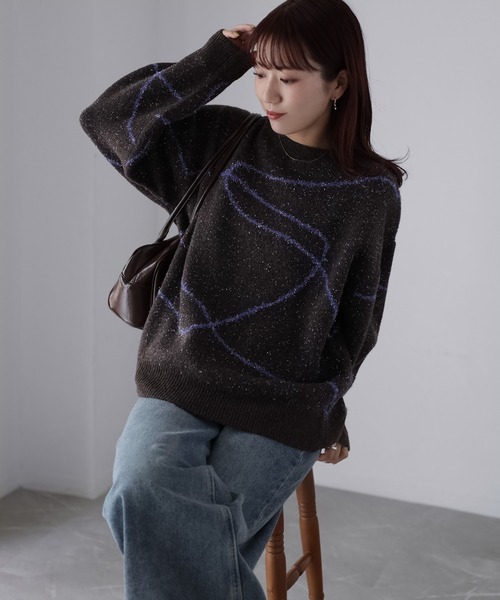 セール】ニュアンスラインラメニット（ニット/セーター）｜Riberry