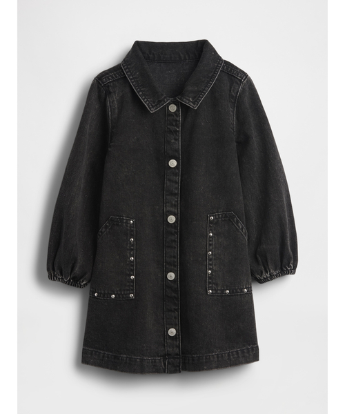 GAP（ギャップ）の「デニム スタッズ ポケット ワンピース (幼児・ベビー)（ワンピース・キッズ・ブラック・110cm/105cm/100cm/95cm/90cm/80ｃｍ/70cm）」の2枚目の写真
