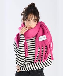 Aries マフラー ピンク/ブラック ARIES（アリーズ）の「＜ARIES＞ NO PROBLEMO SCARF/マフラー