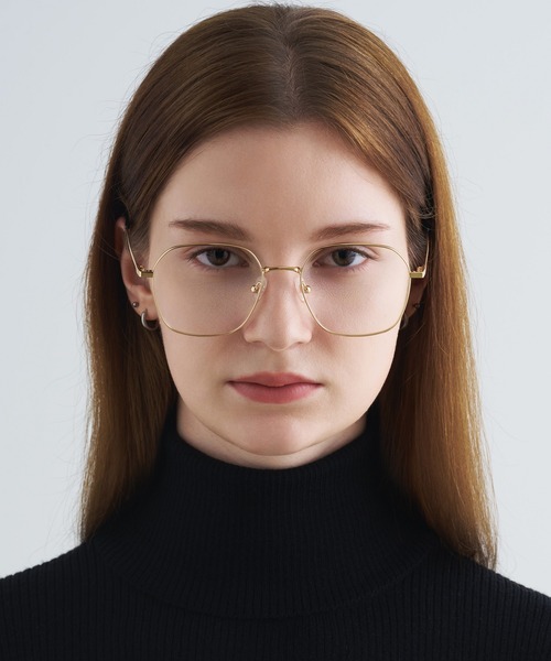 NUEF （ヌエフ）の「ウェリントン型｜クリアレンズ｜トレンド｜紫外線対策｜UVカット｜眼鏡｜NUEF｜（メガネ・レディース・ゴールド/シルバー・FREE）」の7枚目の写真