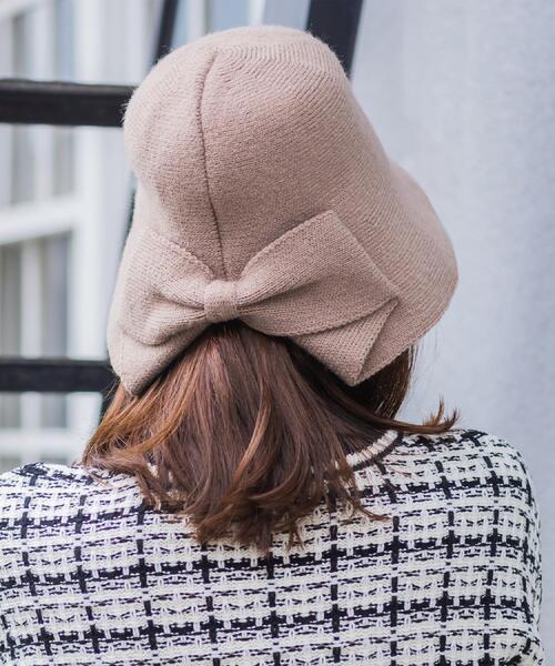 ITS'DEMO（イッツデモ）の「【手洗い可】サーモリボンスリットハット（ハット・レディース・ベージュ/オフホワイト/ブラック・00）」の4枚目の写真