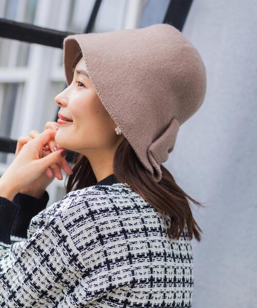 ITS'DEMO（イッツデモ）の「【手洗い可】サーモリボンスリットハット（ハット・レディース・ベージュ/オフホワイト/ブラック・00）」の5枚目の写真