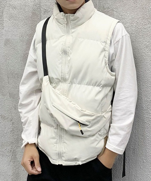 セール】バック付きリバーシブル中綿ベスト/Reversible padded vest