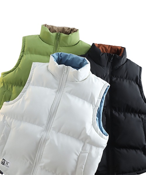 aimoha（アイモハ）の「バック付きリバーシブル中綿ベスト/Reversible padded vest with back (AW)（ダウンベスト・メンズ・ホワイト/ブラック/グリーン・XX-LARGE/X-LARGE/XXX-LARGE）」の6枚目の写真
