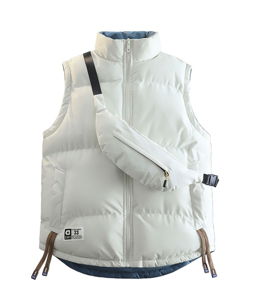 aimoha（アイモハ）の「バック付きリバーシブル中綿ベスト/Reversible padded vest with back (AW)（ダウンベスト・メンズ・ホワイト/ブラック/グリーン・XX-LARGE/X-LARGE/XXX-LARGE）」の22枚目の写真