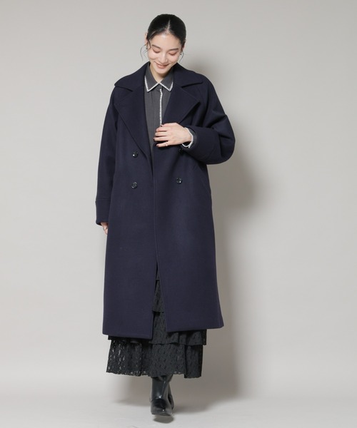 セール】WooLoop コクーンダブルコート（チェスターコート）｜NANO