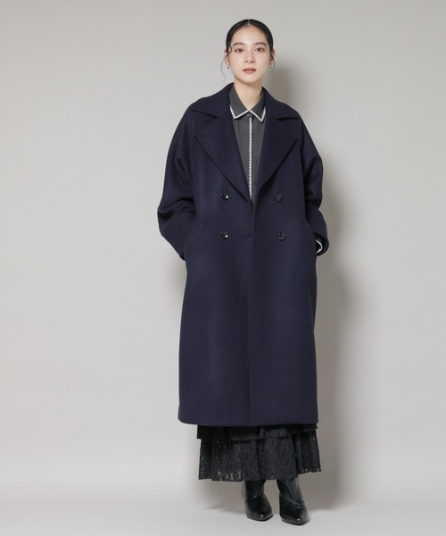 WooLoop コクーンダブルコート（チェスターコート）｜NANO universe