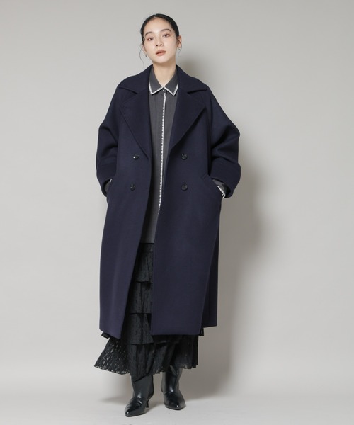 WooLoop コクーンダブルコート（チェスターコート）｜NANO universe