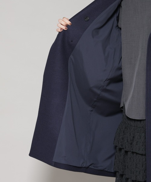 NANO universe（ナノユニバース）の「WooLoop コクーンダブルコート（チェスターコート・レディース・ライトベージュ/ネイビー/モカ・S/M）」の16枚目の写真