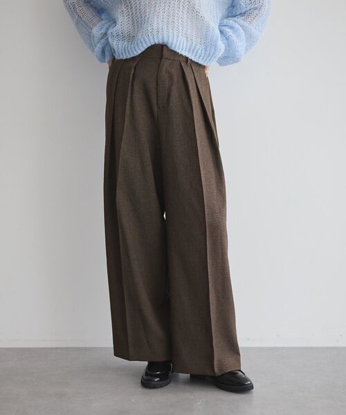 GARAGE OF GOOD CLOTHING（ガレージオブグッドクロージング）の「【日本製】ミックスヤーン２タックワイドパンツ（その他パンツ・レディース・ブラウン・38/36）」の21枚目の写真