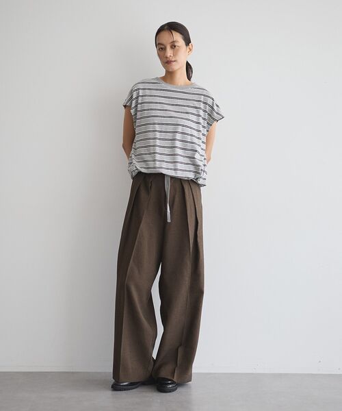 GARAGE OF GOOD CLOTHING（ガレージオブグッドクロージング）の「【日本製】ミックスヤーン２タックワイドパンツ（その他パンツ・レディース・ブラウン・38/36）」の6枚目の写真