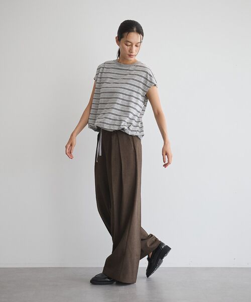 GARAGE OF GOOD CLOTHING（ガレージオブグッドクロージング）の「【日本製】ミックスヤーン２タックワイドパンツ（その他パンツ・レディース・ブラウン・38/36）」の7枚目の写真