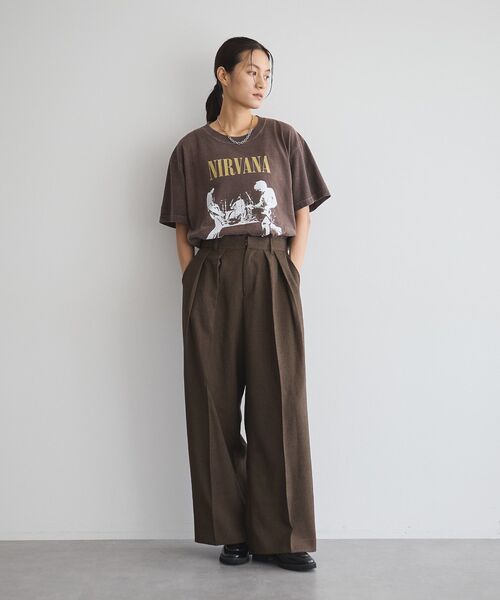 GARAGE OF GOOD CLOTHING（ガレージオブグッドクロージング）の「【日本製】ミックスヤーン２タックワイドパンツ（その他パンツ・レディース・ブラウン・38/36）」の8枚目の写真