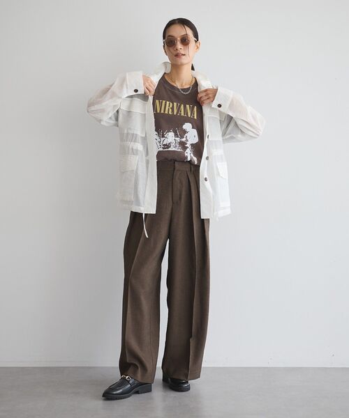 GARAGE OF GOOD CLOTHING（ガレージオブグッドクロージング）の「【日本製】ミックスヤーン２タックワイドパンツ（その他パンツ・レディース・ブラウン・38/36）」の9枚目の写真