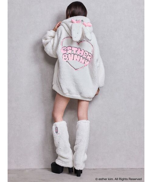 GYDA(ジェイダ)の「Esther Bunny×GYDA BIG ボアレッグウォーマー(レッグウォーマー・レディース・オフホワイト/ピンク・FREE)」の6枚目の写真