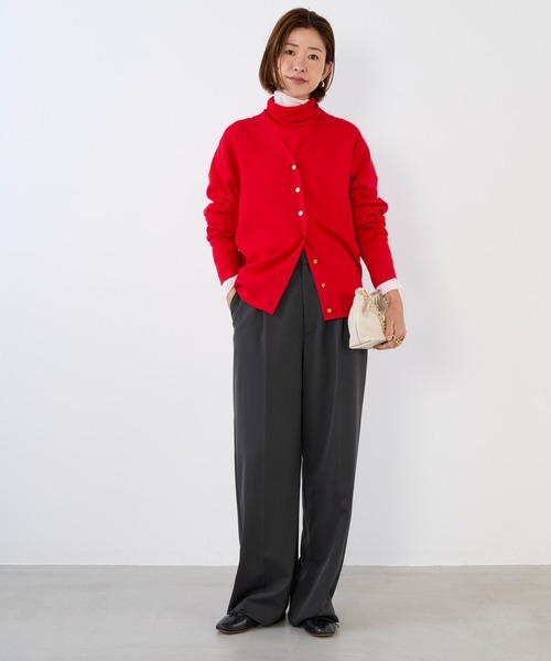 MICA&DEAL（マイカ＆ディール）の「梳毛タックパンツ〈2サイズ展開〉（その他パンツ・レディース・ブラウン/チャコールグレー/ストライプ・38/36）」の13枚目の写真