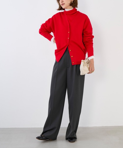 MICA&DEAL（マイカ＆ディール）の「梳毛タックパンツ〈2サイズ展開〉（その他パンツ・レディース・ブラウン/チャコールグレー/ストライプ・38/36）」の14枚目の写真