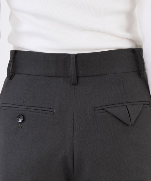 MICA&DEAL（マイカ＆ディール）の「梳毛タックパンツ〈2サイズ展開〉（その他パンツ・レディース・ブラウン/チャコールグレー/ストライプ・38/36）」の5枚目の写真