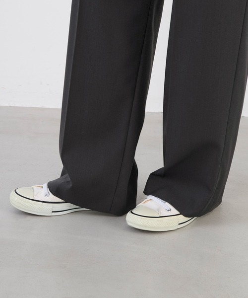 MICA&DEAL（マイカ＆ディール）の「梳毛タックパンツ〈2サイズ展開〉（その他パンツ・レディース・ブラウン/チャコールグレー/ストライプ・38/36）」の7枚目の写真