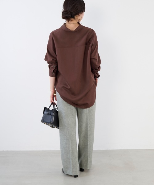 MICA&DEAL（マイカ＆ディール）の「梳毛タックパンツ〈2サイズ展開〉（その他パンツ・レディース・ブラウン/チャコールグレー/ストライプ・38/36）」の11枚目の写真