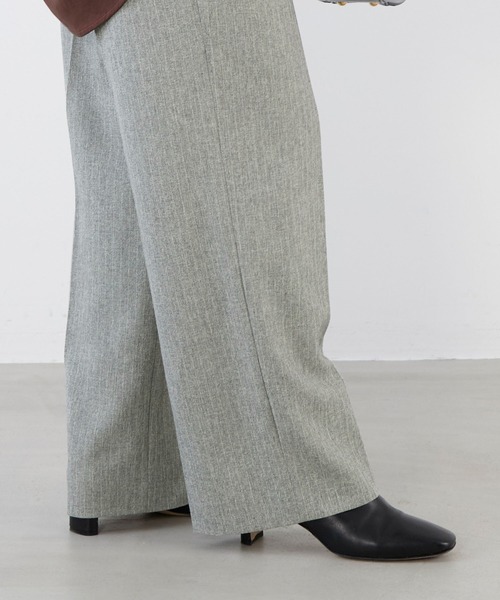 MICA&DEAL（マイカ＆ディール）の「梳毛タックパンツ〈2サイズ展開〉（その他パンツ・レディース・ブラウン/チャコールグレー/ストライプ・38/36）」の12枚目の写真