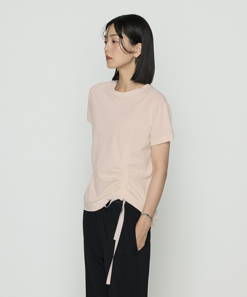 Gabardine K.T(ギャバジンケーティー)の「和紙ジャージー ドローイングTシャツ(Tシャツ/カットソー・レディース・ライトグレー/ダークブラウン/ブラック・9号/5号)」の7枚目の写真
