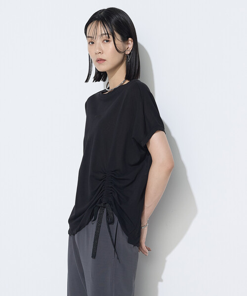 Gabardine K.T(ギャバジンケーティー)の「和紙ジャージー ドローイングTシャツ(Tシャツ/カットソー・レディース・ライトグレー/ダークブラウン/ブラック・9号/5号)」の13枚目の写真
