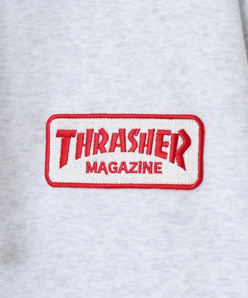 THRASHER(スラッシャー)の「THRASHER MAG LOGO SWEAT L/S HOODIE ワッペン長袖スウェットジップアップパーカー(パーカー・メンズ・グレー/ホワイト/ネイビー・M/L/XL)」の10枚目の写真