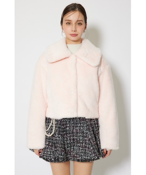 セール】ショート丈ファージャケット 秋服 冬服（ダウンジャケット