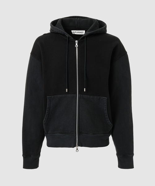 トップス OUR LEGACY Full Zip Hood Black OUR LEGACY - FULL ZIP HOOD Black Hairy Wool | River
