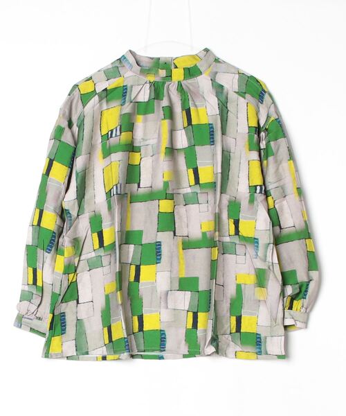 sandy（サンディー）の「モザイクプリントラウンドカラーBL（シャツ/ブラウス・レディース・その他/その他1/グリーン・FREE）」の3枚目の写真