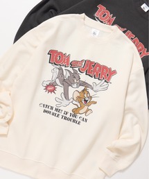 TOM&JERRY（トムアンドジェリー）の「【TOM&JERRY/トムとジェリー】ヴィンテージライクプリントUSD風裏起毛クルーネックスウェット（スウェット）」