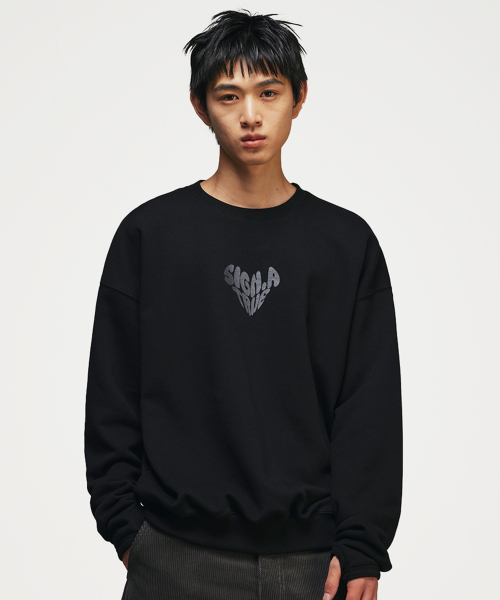 SIGNATURE（シグネチャ）の「ハートロゴフィンガーホールスウェットシャツ[ブラック]（スウェット・レディース・その他・MEDIUM/LARGE）」の2枚目の写真