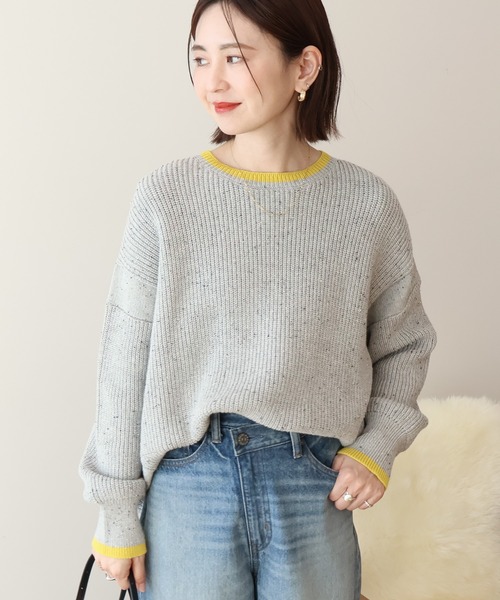 AMERICAN HOLIC（アメリカンホリック）の「【WEB限定】配色ラインニットプルオーバー（ニット/セーター・レディース・ホワイト系その他/グレー系その他・M/L）」の2枚目の写真