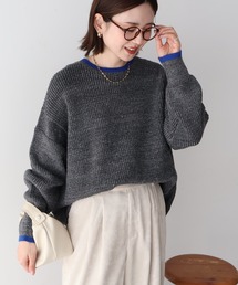 【WEB限定】配色ラインニットプルオーバー