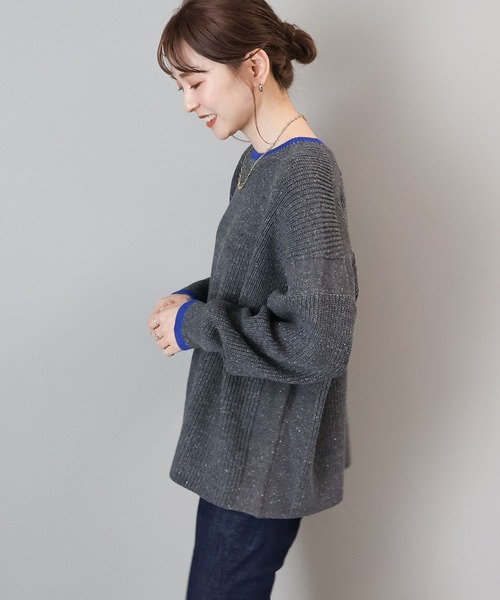 AMERICAN HOLIC（アメリカンホリック）の「【WEB限定】配色ラインニットプルオーバー（ニット/セーター・レディース・ホワイト系その他/グレー系その他・M/L）」の22枚目の写真