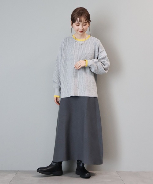 AMERICAN HOLIC（アメリカンホリック）の「【WEB限定】配色ラインニットプルオーバー（ニット/セーター・レディース・ホワイト系その他/グレー系その他・M/L）」の11枚目の写真