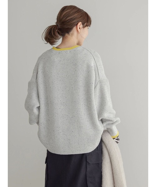 AMERICAN HOLIC（アメリカンホリック）の「【WEB限定】配色ラインニットプルオーバー（ニット/セーター・レディース・ホワイト系その他/グレー系その他・M/L）」の5枚目の写真