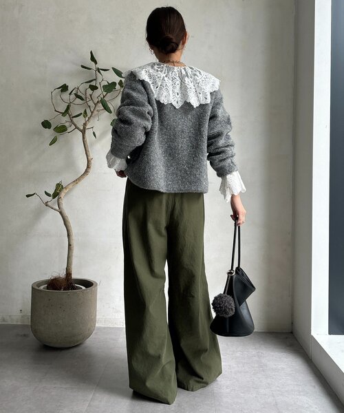 DouDou（ドゥドゥ）の「ループヤーンニットジャケット（カーディガン/ボレロ・レディース・グレー/ネイビー/ベージュ・FREE）」の22枚目の写真