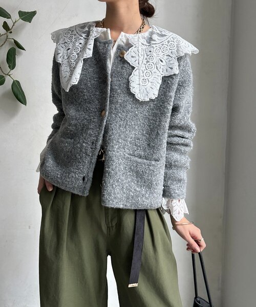 DouDou（ドゥドゥ）の「ループヤーンニットジャケット（カーディガン/ボレロ・レディース・グレー/ネイビー/ベージュ・FREE）」の20枚目の写真