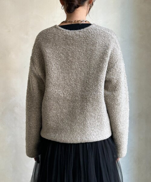 DouDou（ドゥドゥ）の「ループヤーンニットジャケット（カーディガン/ボレロ・レディース・グレー/ネイビー/ベージュ・FREE）」の6枚目の写真