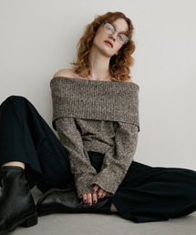 Aunt Marie's | オフショルダーミックスニット(ニット/セーター)