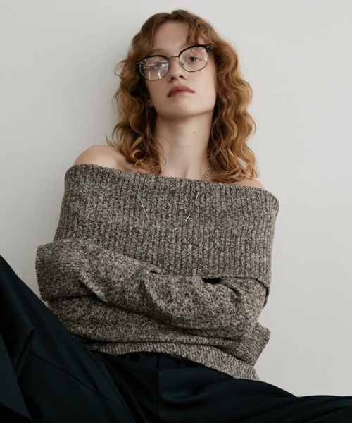 Aunt Marie's（アントマリーズ）の「オフショルダーミックスニット（ニット/セーター・レディース・ブラウン/ブラック・FREE）」の22枚目の写真