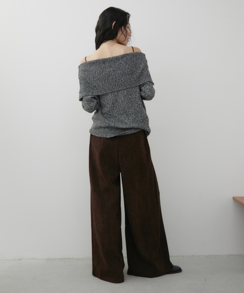 Aunt Marie's（アントマリーズ）の「オフショルダーミックスニット（ニット/セーター・レディース・ブラウン/ブラック・FREE）」の14枚目の写真