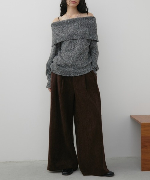 Aunt Marie's（アントマリーズ）の「オフショルダーミックスニット（ニット/セーター・レディース・ブラウン/ブラック・FREE）」の10枚目の写真