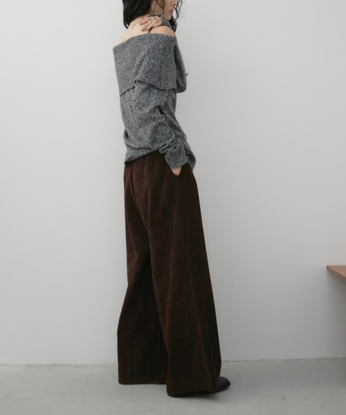 Aunt Marie's（アントマリーズ）の「オフショルダーミックスニット（ニット/セーター・レディース・ブラウン/ブラック・FREE）」の11枚目の写真