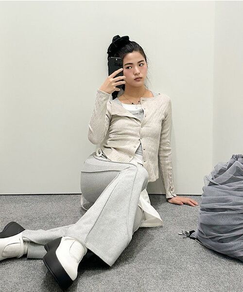 MOAA(モア)の「ヘンリーネックレイヤードスリーブレス(メランジェグレー)(Tシャツ/カットソー・レディース・その他・SMALL/MEDIUM)」の6枚目の写真