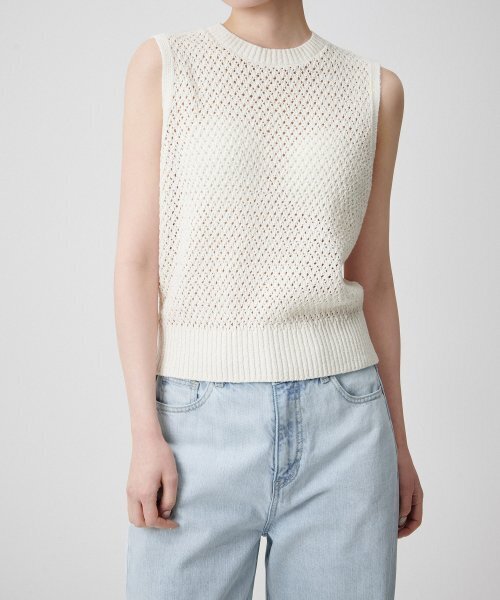MUSINSA STANDARD WOMAN（ムシンサスタンダードウーマン）の「ウィメンズリネンブレンドクロシェスリーブレストップ [アイボリー]（ニット/セーター・レディース・その他・SMALL/MEDIUM/LARGE）」の13枚目の写真
