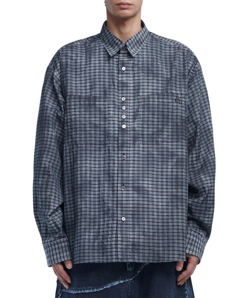 NOMANUAL(NOMANUAL)の「OVERDYED CHECK SHIRT - CHARCOAL(シャツ/ブラウス・メンズ・その他・MEDIUM/LARGE)」の22枚目の写真