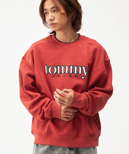 tommy jeans（トミー ジーンズ）の「【オンライン限定】90sテクスチャーグラフィッククルーネックトレーナー（スウェット・メンズ・ネイビー/レッド・X-LARGE/LARGE/MEDIUM/SMALL）」の4枚目の写真